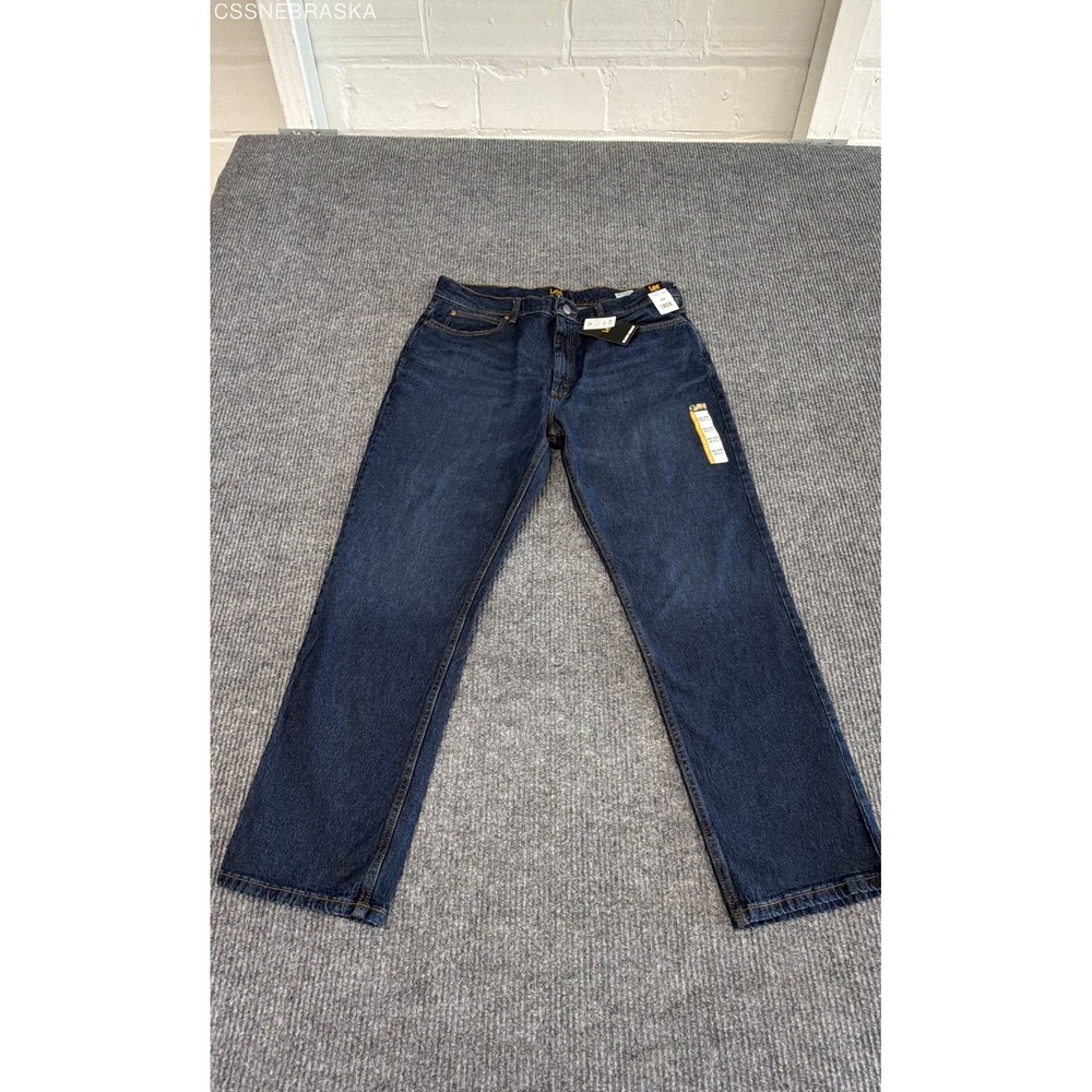Lee Men's Relaxed Straight Jeans Night Shade Dark Indigo Denim Sz‎ 38x30 NWT